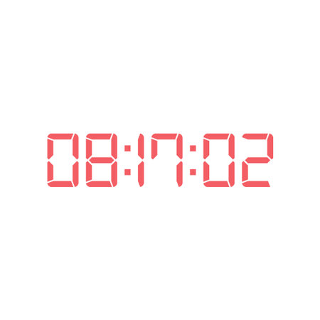 LED digital clock number for counter or calculator mockup design