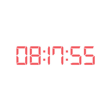 LED digital clock number for counter or calculator mockup design