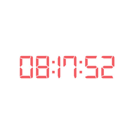LED digital clock number for counter or calculator mockup design