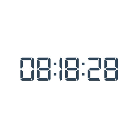 LED digital clock number for counter or calculator mockup designのイラスト素材