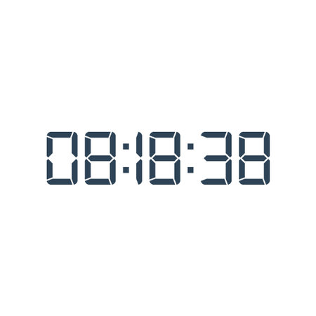 LED digital clock number for counter or calculator mockup design