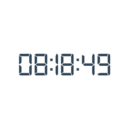 LED digital clock number for counter or calculator mockup design