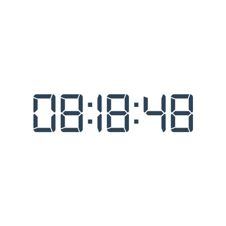 LED digital clock number for counter or calculator mockup design