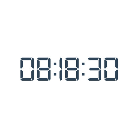 LED digital clock number for counter or calculator mockup design