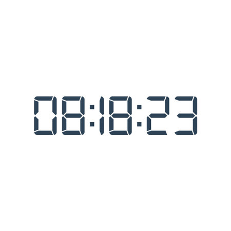 LED digital clock number for counter or calculator mockup design