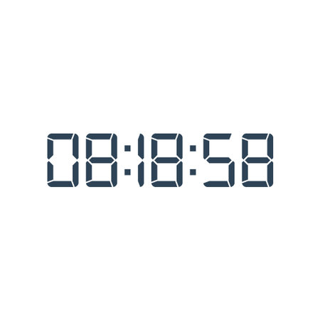 LED digital clock number for counter or calculator mockup design