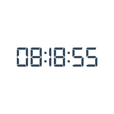 LED digital clock number for counter or calculator mockup design