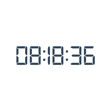 LED digital clock number for counter or calculator mockup design