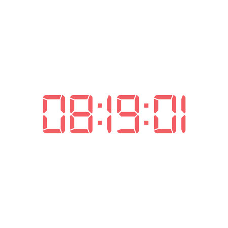 LED digital clock number for counter or calculator mockup design