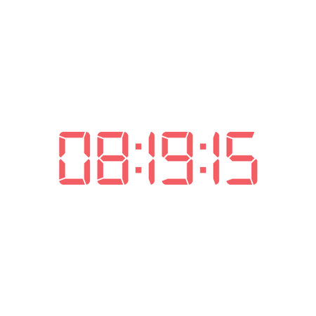 LED digital clock number for counter or calculator mockup design