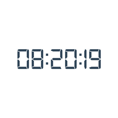 LED digital clock number for counter or calculator mockup design