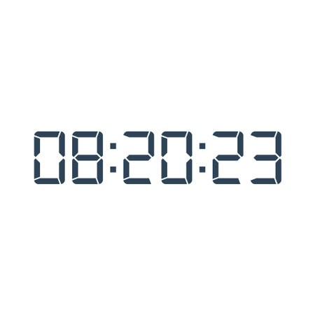 LED digital clock number for counter or calculator mockup design