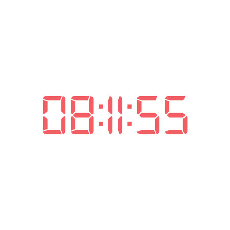 LED digital clock number for counter or calculator mockup design