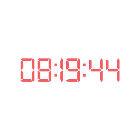 LED digital clock number for counter or calculator mockup design