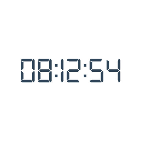 LED digital clock number for counter or calculator mockup design