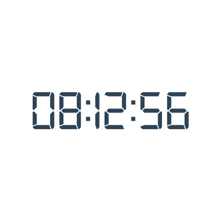 LED digital clock number for counter or calculator mockup design