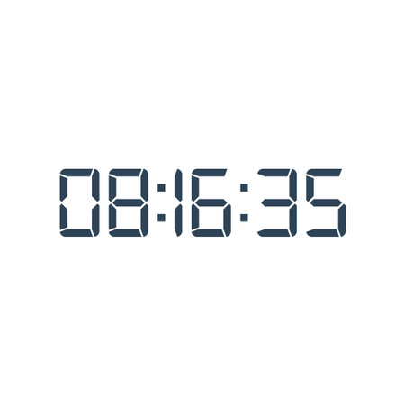 LED digital clock number for counter or calculator mockup design