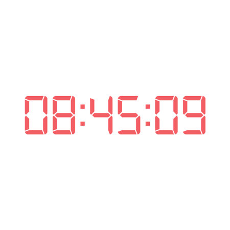 Digital clock number set. Electronic figures. Vector illustration.