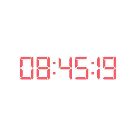 Digital clock number set. Electronic figures. Vector illustration.