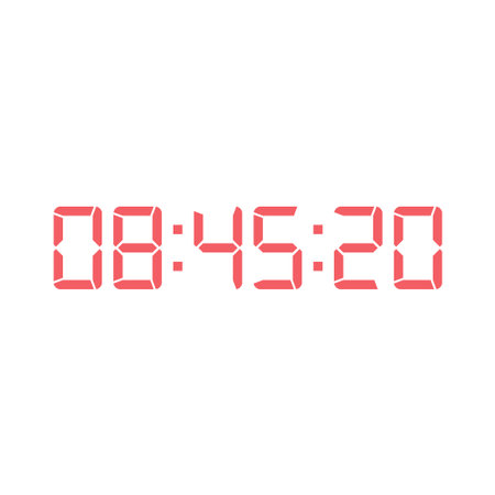 Digital clock number set. Electronic figures. Vector illustration.