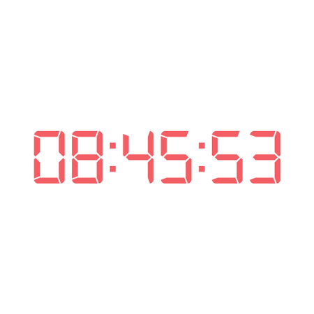 Digital clock number set. Electronic figures. Vector illustration.