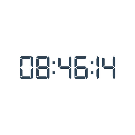 Digital clock number set. Electronic figures. Vector illustration.