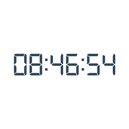 Digital clock number set. Electronic figures. Vector illustration.