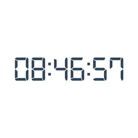 Digital clock number set. Electronic figures. Vector illustration.