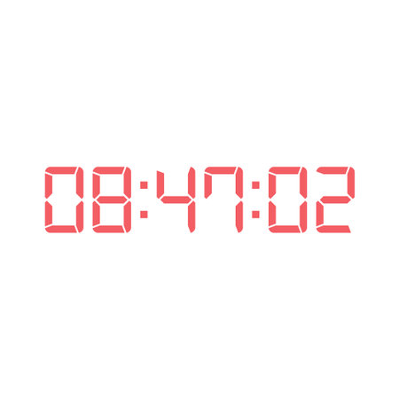 Digital clock number set. Electronic figures. Vector illustration.