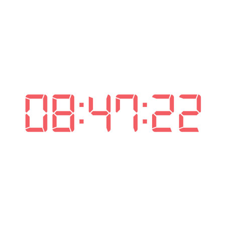 Digital clock number set. Electronic figures. Vector illustration.