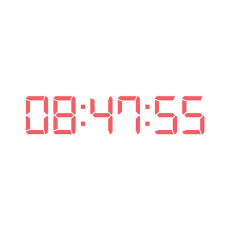Digital clock number set. Electronic figures. Vector illustration.