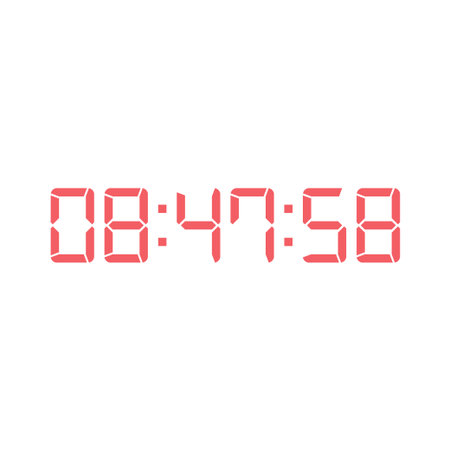 Digital clock number set. Electronic figures. Vector illustration.