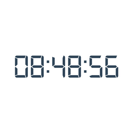 Digital clock number set. Electronic figures. Vector illustration.