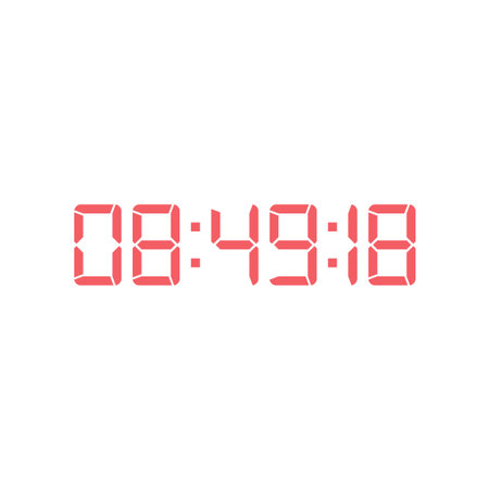 Digital clock number set. Electronic figures. Vector illustration.
