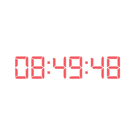 Digital clock number set. Electronic figures. Vector illustration.