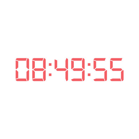 Digital clock number set. Electronic figures. Vector illustration.