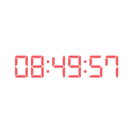 Digital clock number set. Electronic figures. Vector illustration.