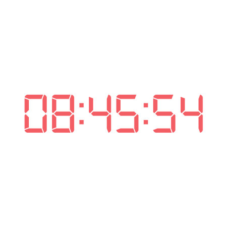Digital clock number set. Electronic figures. Vector illustration.