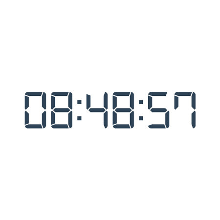 Digital clock number set. Electronic figures. Vector illustration.