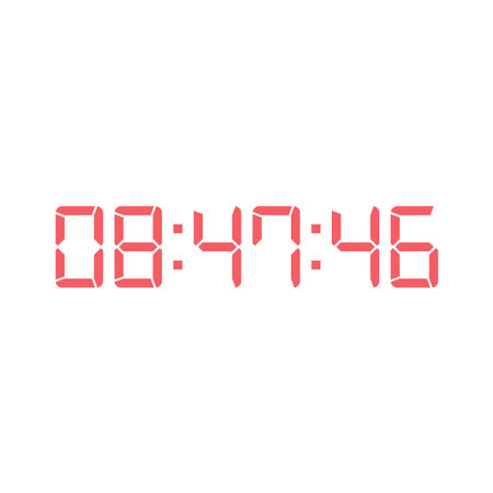 Digital clock number set. Electronic figures. Vector illustration.