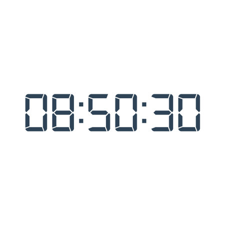 Digital clock number set. Electronic figures. Vector illustration.