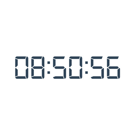Digital clock number set. Electronic figures. Vector illustration.