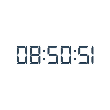 Digital clock number set. Electronic figures. Vector illustration.