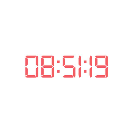 Digital clock number set. Electronic figures. Vector illustration.