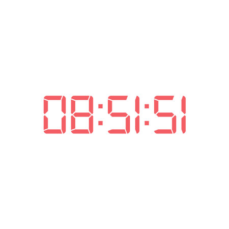 Digital clock number set. Electronic figures. Vector illustration.