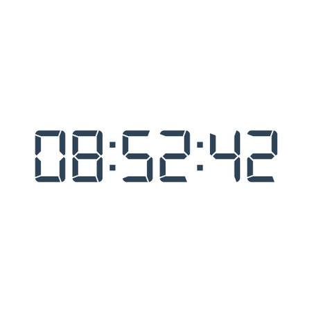 Digital clock number set. Electronic figures. Vector illustration.