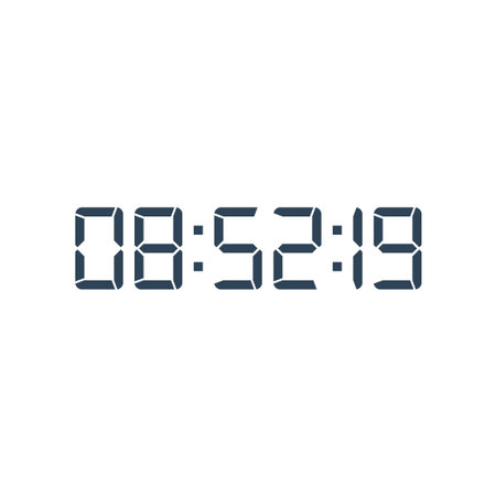 Digital clock number set. Electronic figures. Vector illustration.