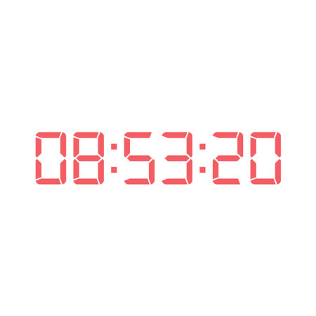 Digital clock number set. Electronic figures. Vector illustration.