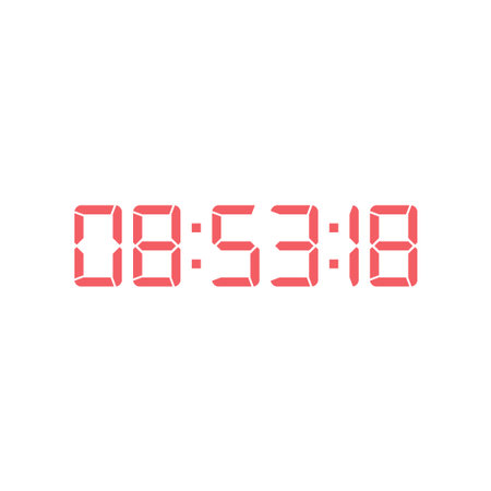Digital clock number set. Electronic figures. Vector illustration.