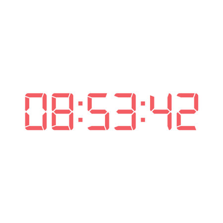 Digital clock number set. Electronic figures. Vector illustration.